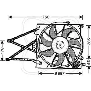Вентилятор радиатора двигателя ELECTRO AUTO SZQDBG 32VO018 1271526664 O0 1SLFF изображение 0