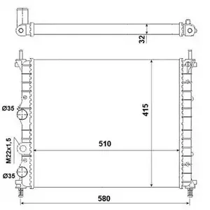 Радиатор охлаждения двигателя WILMINK GROUP UTMJB6 1273869132 WG1734653 5D41 C изображение 0