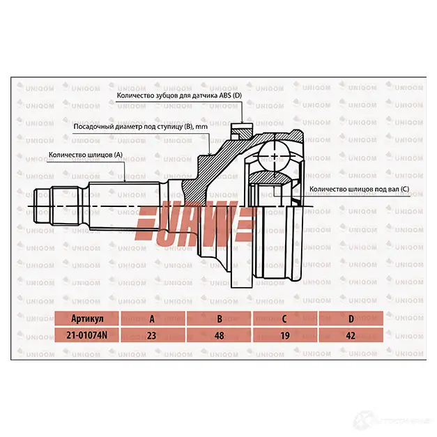 Шрус привода URW 2101074N 1439709367 W4NR 02