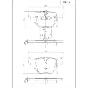 Тормозные колодки, дисковые, комплект FI.BA 23551 FBP4253 1274317787 235 50 изображение 0