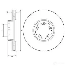 Тормозной диск VAICO 4046001796845 C YA79R 1563541 V25-80032 - Изображение 1