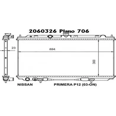 Радиатор охлаждения двигателя ORDONEZ 86 9TR 1PCFK9X 1274686293 2060326