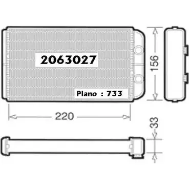 Радиатор печки, теплообменник ORDONEZ 2063027 V2YH4XY RKD PR 1274695239 изображение 0