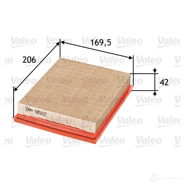 Воздушный фильтр VALEO 585027 231982 N5LM C 3276425850279 - Изображение 1