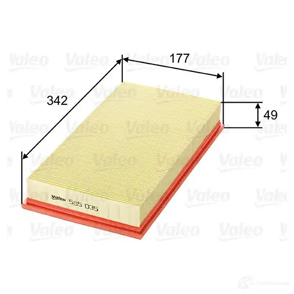 Воздушный фильтр VALEO 1206044538 585035 3276425850354 H51 X5 изображение 0