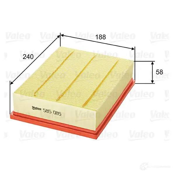 Воздушный фильтр VALEO X5640R C 3276425850859 232006 585085 - Изображение 1