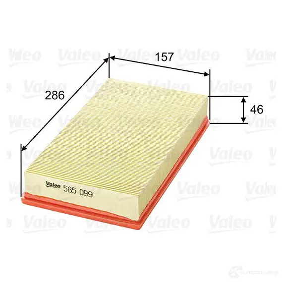 Воздушный фильтр VALEO 3276425850996 1206045724 585099 E CRXMC - Изображение 1