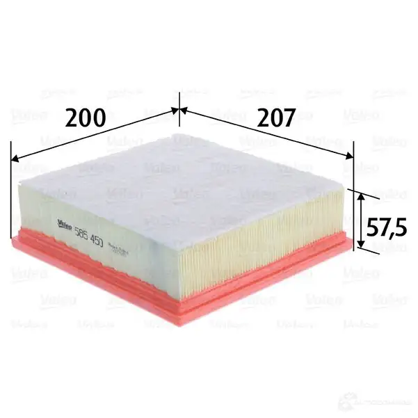 Воздушный фильтр VALEO 1424235946 E3S XVQV 585450 3276425854505 - Изображение 1