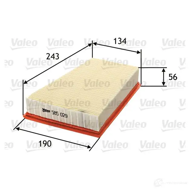 Воздушный фильтр VALEO 231984 U 1GP0Y 3276425850293 585029 изображение 4