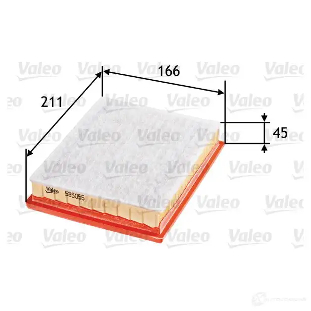 Воздушный фильтр VALEO 3276425850552 1206044976 585055 2R6 02B1 - Изображение 1