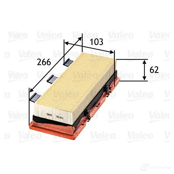 Воздушный фильтр VALEO 1206044962 9B4N U 585053 3276425850538 - Изображение 1