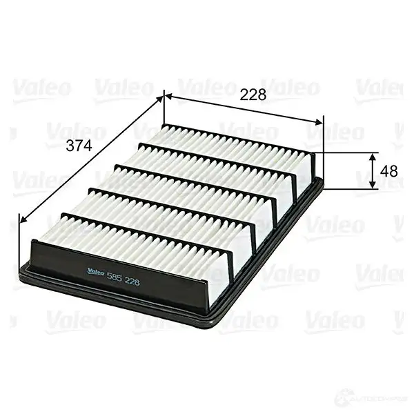 Воздушный фильтр VALEO 585228 3276425852280 6D44 8B 1206047590 - Изображение 1