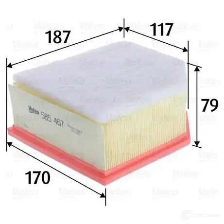 Воздушный фильтр VALEO 585467 1424235959 QSSMU6 7 3276425854673 - Изображение 1