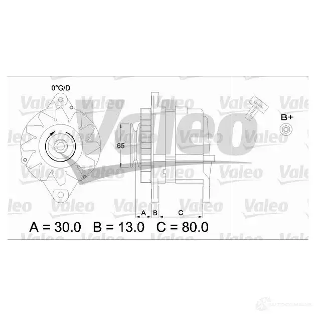 Генератор VALEO 436522 3276424365224 YM2WZ H8 226079 - Изображение 1