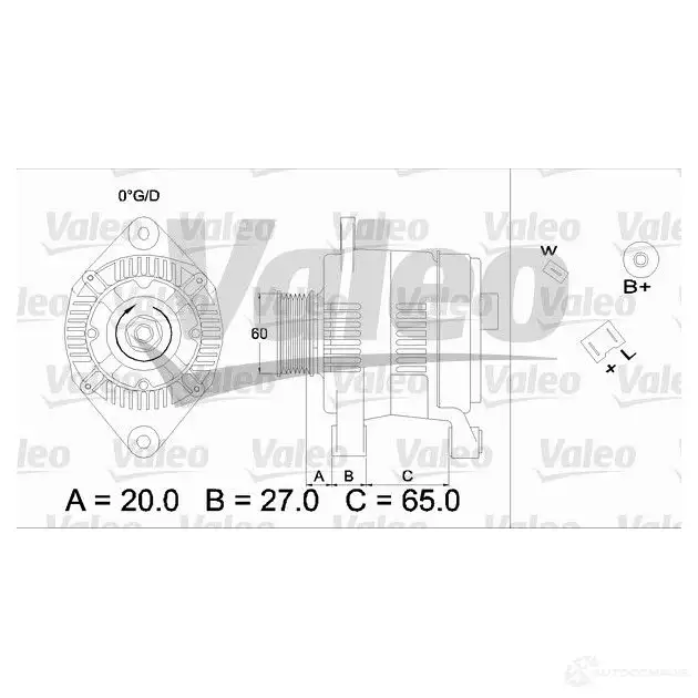 Генератор VALEO A13VI28 436382 254132 5 225972 - Изображение 1