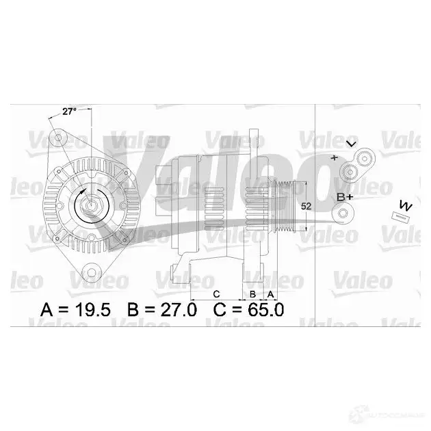 Генератор VALEO 226144 436616 A13VI106 2 541790 изображение 0