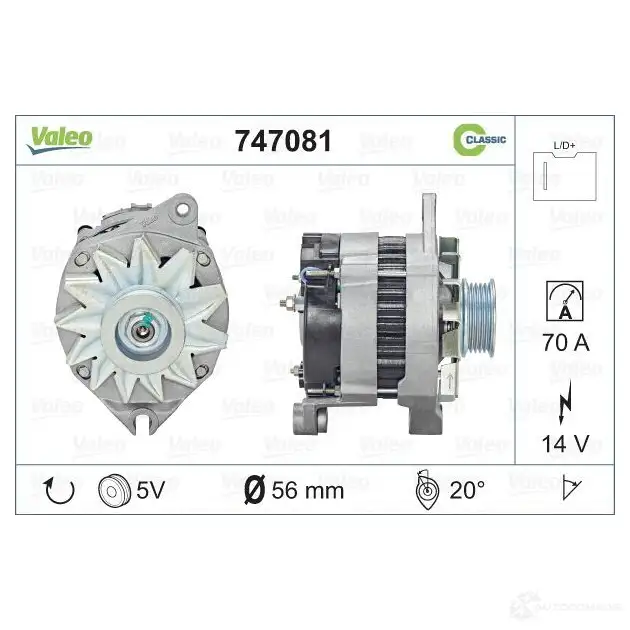 Генератор VALEO 1206153754 VNC 1AQ 747081 3276427470819
