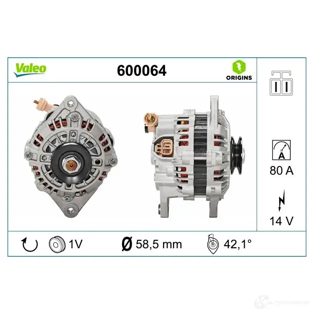 Генератор VALEO 600064 1197959172 D8 UJT 3276426000642 изображение 3