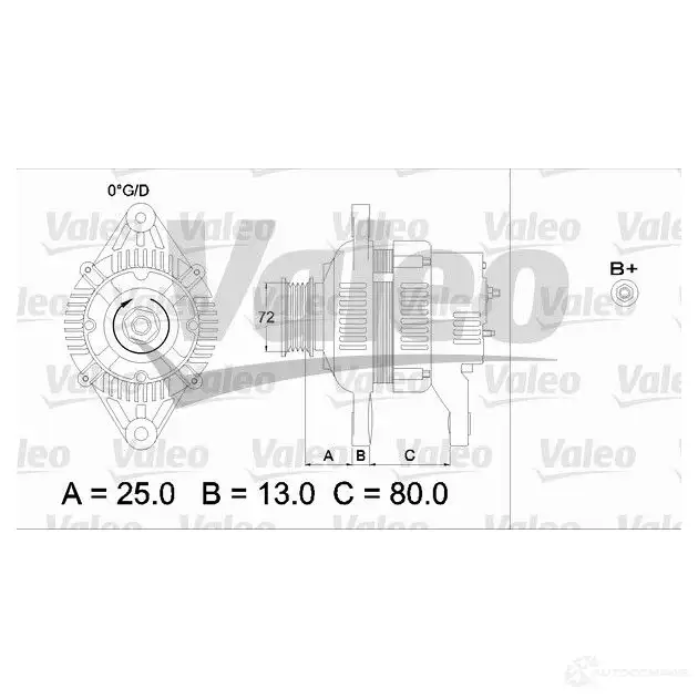 Генератор VALEO VA2 53 VIDKTG 226101 436545 - Изображение 1