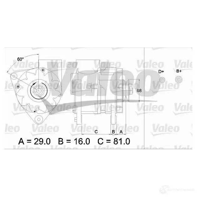 Генератор VALEO 436630 226157 9Y8 5X 3276424366306 - Изображение 1