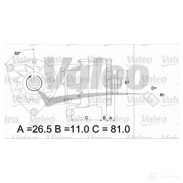 Генератор VALEO 225828 436145 UIWVN 9AR 2683G изображение 0