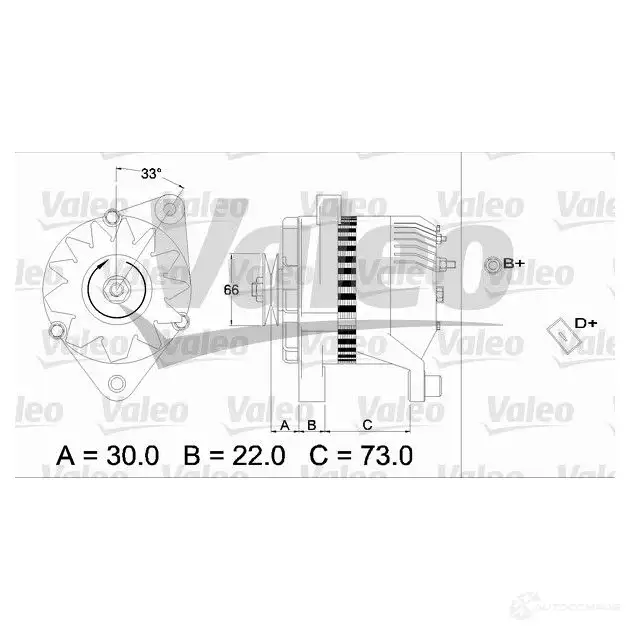 Генератор VALEO 25412 34 225811 2541235 436114 - Изображение 1
