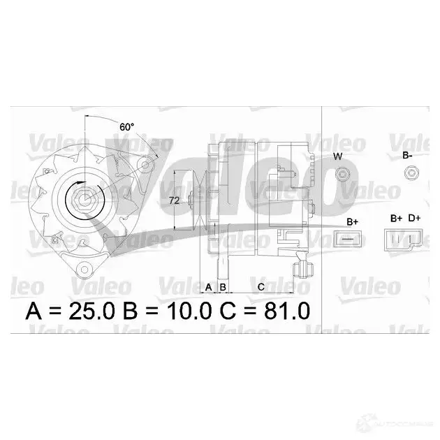 Генератор VALEO 225700 9AR292 0P 433486 5Y8MM изображение 0