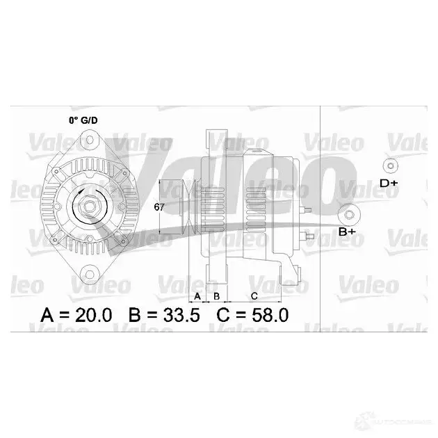 Генератор VALEO 437211 I HN53I 3276424372116 226348 изображение 0