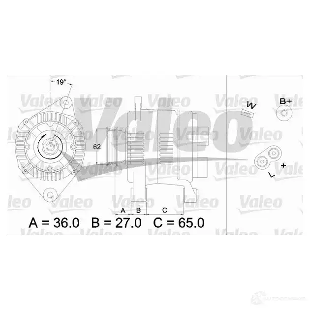 Генератор VALEO 2 541308 436276 A11VI31 225898 - Изображение 1
