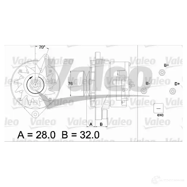 Генератор VALEO 225924 436305 71271202 7 1270402 - Изображение 1