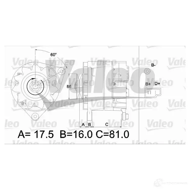 Генератор VALEO 436173 225842 9AR2562K 262616 3 - Изображение 1