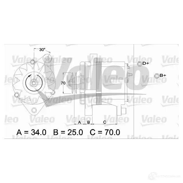 Генератор VALEO 2541 236 A13E26 436117 225812 - Изображение 1