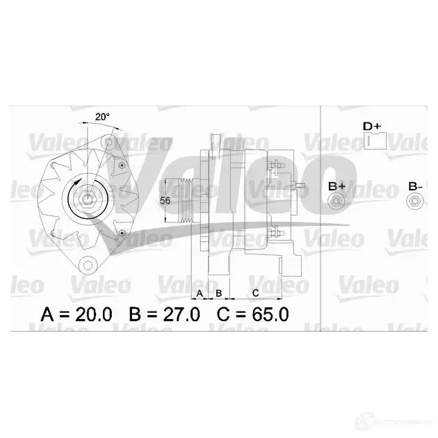 Генератор VALEO A14N18 436322 1 00178 225937 изображение 0