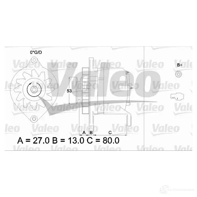 Генератор VALEO 3276424365071 226064 B 2PX9T 436507 - Изображение 1