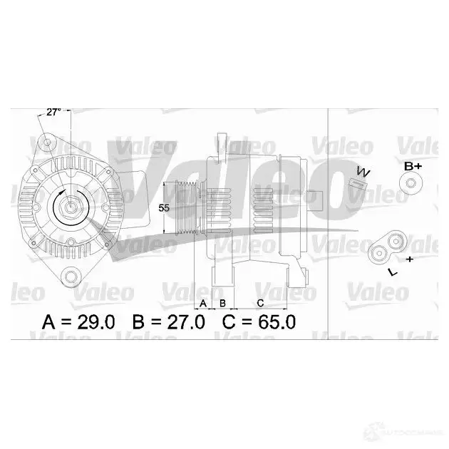 Генератор VALEO 226033 436470 A13VI66 25 41643 изображение 0