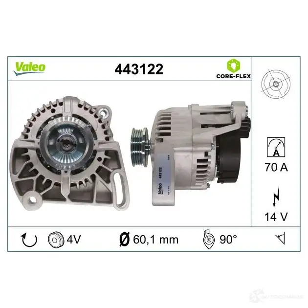 Генератор VALEO MGQB H 443122 3276424431226 1424242232 изображение 3