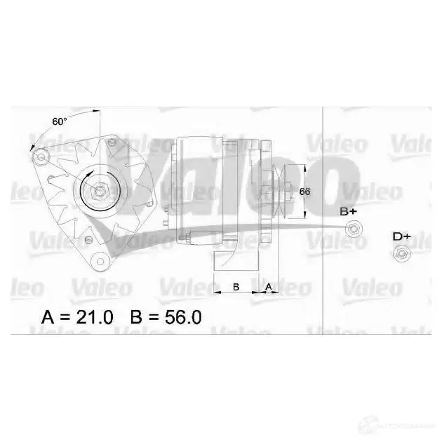 Генератор VALEO 2 541334 225821 A14V02 436132 - Изображение 1