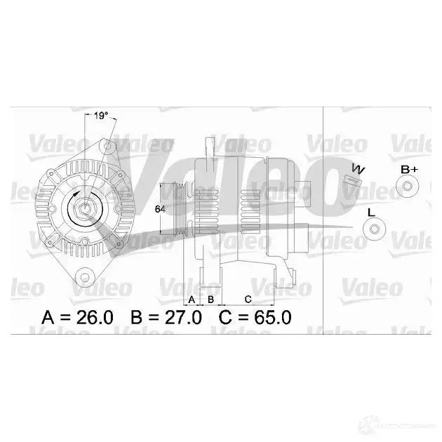 Генератор VALEO 254 1938 2541984 226233 436737 изображение 0