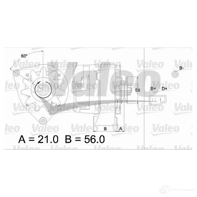 Генератор VALEO 254126 4 225829 516055 436146 - Изображение 1