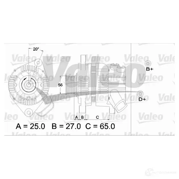 Генератор VALEO 226140 25 41747 436612 A14VI11 - Изображение 1