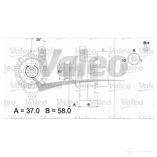 Генератор VALEO 436538 226095 3276424365385 P5J FCP - Изображение 1
