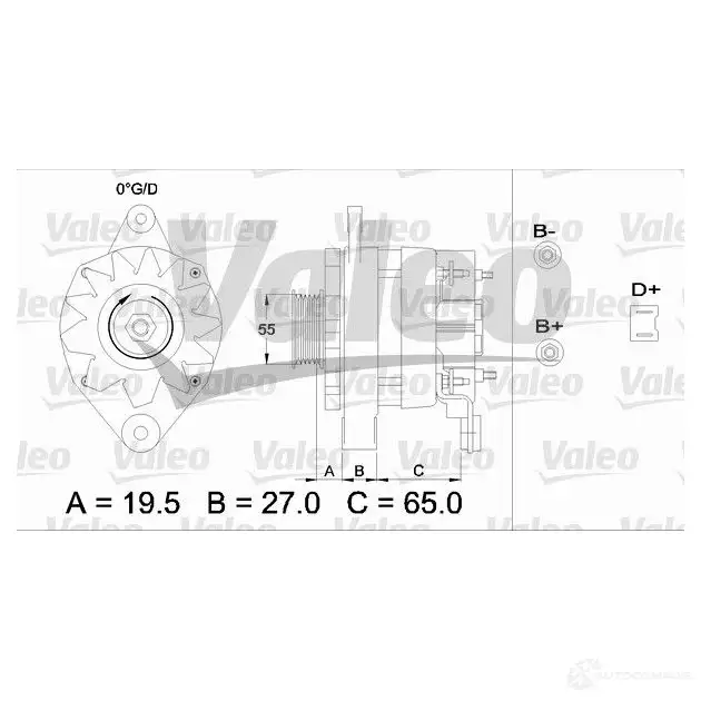 Генератор VALEO 433444 516038 225665 516 034 - Изображение 1