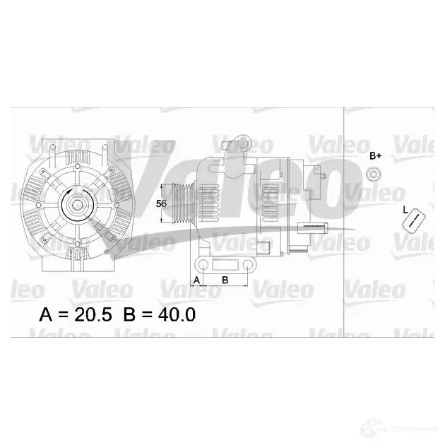 Генератор VALEO 254 1980 436750 226245 A11VI94 изображение 0