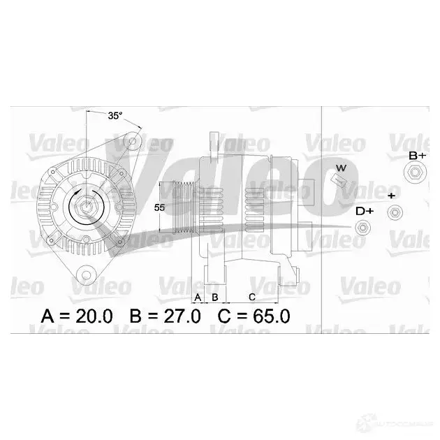 Генератор VALEO A11VI26 436465 2 541600 226029 - Изображение 1