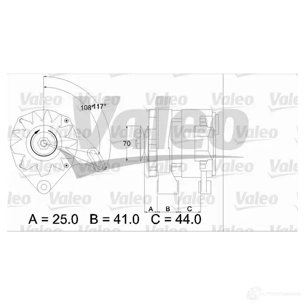 Генератор VALEO 25 18017 2541187 225830 436147 - Изображение 1