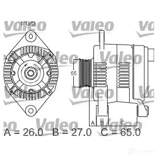 Генератор VALEO 254 1679 226162 A13VI73 436636 изображение 3