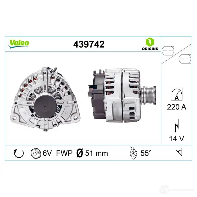 Генератор VALEO 1199251578 8Z9WMA V 3276424397423 439742 изображение 3