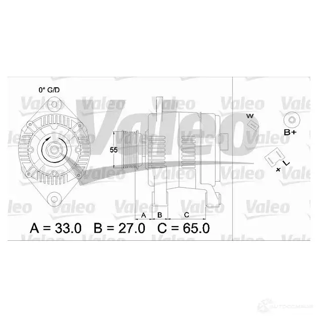 Генератор VALEO 226168 A13VI139 2 541858 436646 - Изображение 1