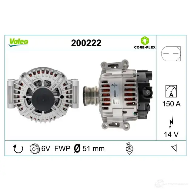 Генератор VALEO 200222 1437852889 0 PAXK6 - Изображение 1