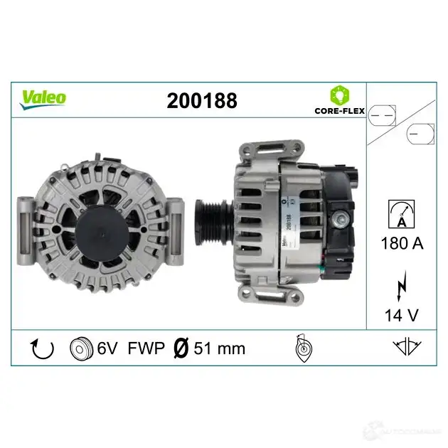 Генератор VALEO 1437852853 200188 11ON EG - Изображение 1